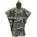 Camouflage Poncho Black Military Raincoat